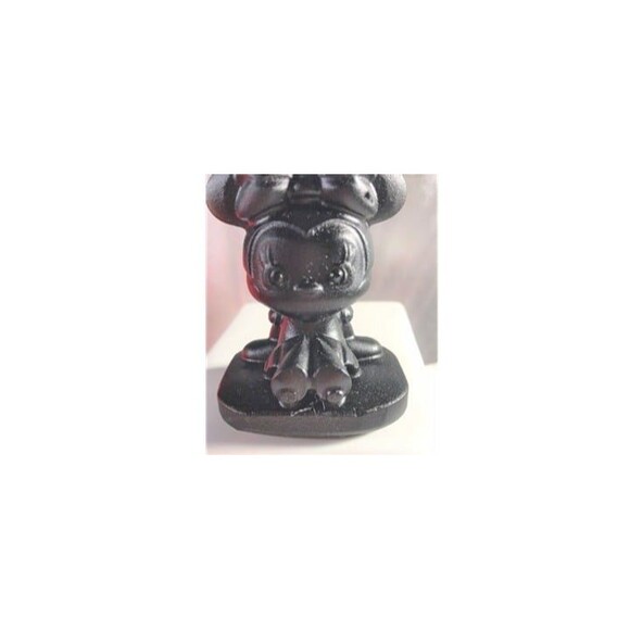 Black Obsidian Baby Minnie Mouse Carving - Picture 1 of 6